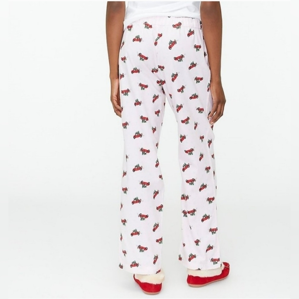 J Crew re-imagined flannel pale pink pajama pants women's sz small  NWOT festive